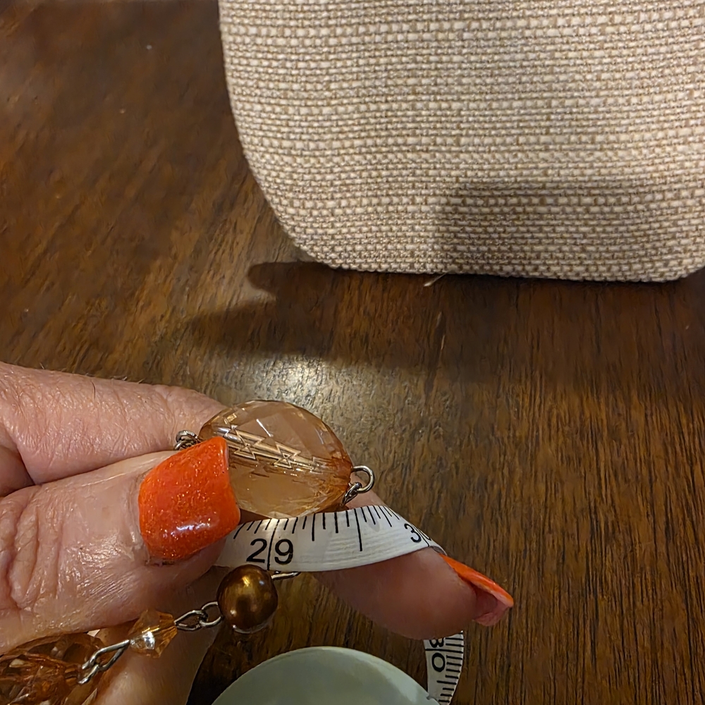 Vintage Gold and Copper Beaded Necklace - Picture 5 of 5